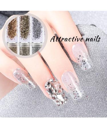 5 Set Holographic Chunky Glitter Nail Sequins for Body, Face, Hair - Gold & Silver Shades - Buy Online on SooperMarket.com