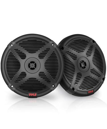 Pyle 6.5 Inch Bluetooth Marine Speakers - 2-way IP-X4 Waterproof and Weather Resistant Outdoor Audio Dual Stereo Sound System with 600 Watt Power and Low Profile Design - 1 Pair - PLMRBT65B (Black)