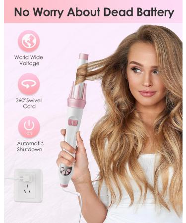 Automatic Curling Iron - NOVUS 1.25 Inch Dual Voltage Rotating Hair Curler with Adjustable Temperature Speed & Time Reminder - Perfect for International Shipping - Buy Online on SooperMarket.com