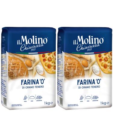 il Molino Chiavazza Type '0' Soft Wheat Flour 1kg - Pack of 2 | Premium Italian Multipurpose Flour | Ideal for Bread Pizza & Focaccia 1.00 kg (Pack of 2)