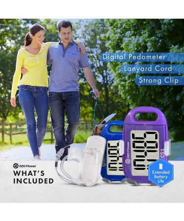 OZO Fitness CS1 Easy Pedometer for Walking - Step Counter with Large Display  Clip on and Lanyard Purple - Buy Online on SooperMarket.com