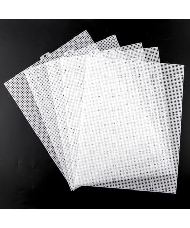 5 Pieces 7 Count Plastic Mesh Canvas Sheets for Embroidery with Needles - 10.2 x 13.2 inch - Ideal for Crafting, Knitting, and Crochet Projects - Buy Online on SooperMarket.com