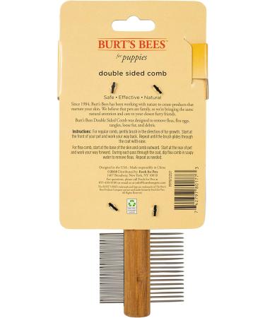 Burt's Bees for Puppies Double Sided Comb | 2-in-1 Grooming Tool for Puppies & Small Dogs | Dog Comb Removes Fleas & Flea Eggs Comfortably and Safely for All Dogs Gold 1 - Pack Double Sided Comb - Buy Online on SooperMarket.com