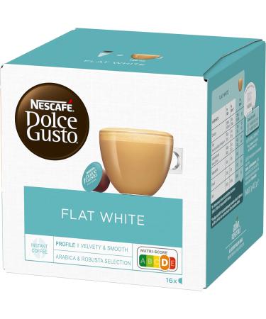Nescaf Dolce Gusto Flat White - 96 Coffee Capsules (6-Pack) | Arabica & Robusta Beans Creamy Milk Aroma Sealed for Freshness - Buy Online on SooperMarket.com