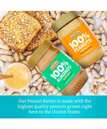 Crazy Richard's Almond Butter | No Sugar Added | Dry Roasted Almonds | Non-GMO | 1lb Jar - Buy Online on SooperMarket.com