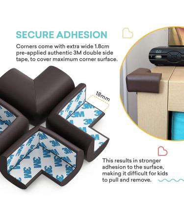 Soft Baby Proofing Corner Guards & Edge Protectors - Pre-Taped Table Corner Protector  Child Safety Furniture Bumper  Sharp Corner Cushions  8 Pack  Brown Brown Large (Pack of 8) - Buy Online on SooperMarket.com