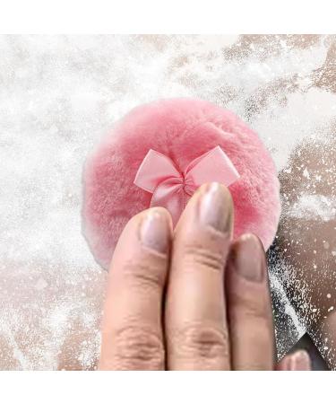 Toseky Furry Powder Puff Ultra Soft Round Makeup Powder Puff with Ribbon Bow Body Powder Applicator for Baby Kid Adult Makeup Tool for Home & Travel Pink - Buy Online on SooperMarket.com
