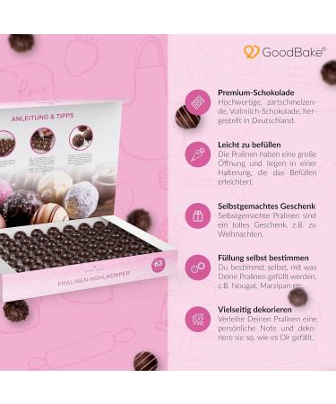 Goodbake Dark Chocolate Hollow Body - 63 pcs | DIY Chocolate Shapes & Molds for Christmas Treats - Buy Online on SooperMarket.com
