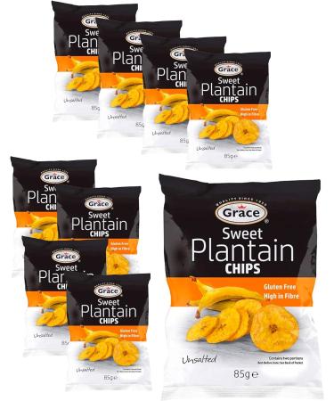 9 x 85g Sweet Plantain Chips Unsalted Banana Crisps Natural Lunch Snack Gluten Free - Buy Online on SooperMarket.com
