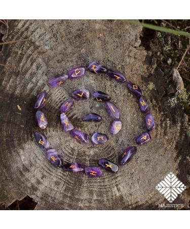 Buy Majestics Amethyst Runes - International Shipping | Healing Crystals & Spiritual Tools - Buy Online on SooperMarket.com