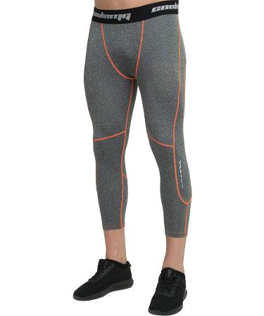 COOLOMG Youth Basketball Leggings Boys Men Compression Capri Tights - Gray XX-Small - Buy Online on SooperMarket.com