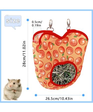 Rabbit Hay Feeder Guinea Pig Hay Rack Manger Holder Hanging Feeding Storage Made of Oxford Cloth For Rabbits Guinea Pigs Ferrets and Other Small Animals (Orange) - Buy Online on SooperMarket.com