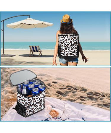 Wolka 35 Can Backpack Cooler - Insulated, Leak Proof, Waterproof, Lightweight - Ideal for Beach, Camping, Hiking - Snow Leopard Design - Great Gift for Men and Women - Buy Online on SooperMarket.com