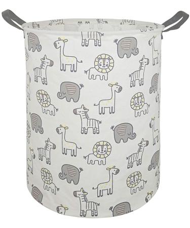 MAIZMZ Large Waterproof Storage Bin Lightweight Organizer Basket for Laundry Hamper Toy Bins Gift Baskets Dirty Clothes College Dorms Kids Bedroom Bathroom(Animals) yellow Animals