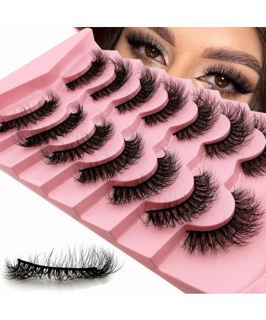 7 Pairs of 3D False Eyelashes Cat Eye Fluffy Volume Curly Cat-Eye Artificial Eyelashes Natural Look Reusable Handmade Faux Mink Makeup Eyelashes (7P-HR-Z03) - Buy Online on SooperMarket.com