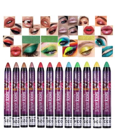 Corleone Eyeshadow Stick12 Colors Shimmer Matte Glitter Eyeshadow Stick  Holographic Makeup Waterproof Long Lasting Eyeshadow Stick Sets