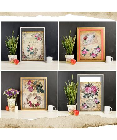 French Decoupage Paper Garden Floral Vintage Design - 16 Sheets, Rose Imprint, Crafts & Scrapbooking Decor - 8.27 x 11.22 Inch - Buy Online on SooperMarket.com