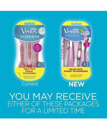 Gillette Venus Treasures Disposable Women's Razors - 6 Count - Buy Online on SooperMarket.com