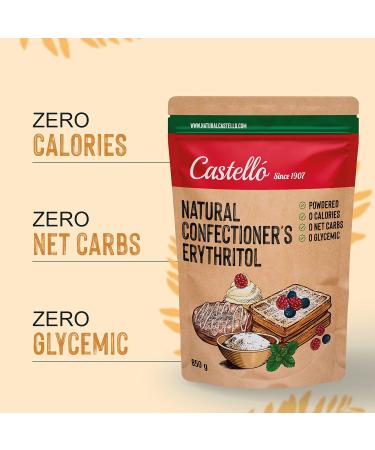 Natural Erythritol Powdered Sugar | 0 Calories Keto & Paleo | 850g - Castello Since 1907 - Natural Sugar Substitute - Buy Online on SooperMarket.com