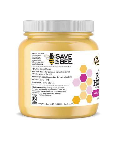 GloryBee Raw White Clover Honey - Pure, Natural, Unfiltered - Made In U.S.A - 3 lb (48 Oz) - Sweeten Dishes & Beverages - Supports Bee Conservation - Buy Online on SooperMarket.com