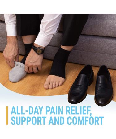 Ankle Compression Sleeve - 20-30mmHg Open Toe Compression Socks for Swelling, Plantar Fasciitis, Sprain, Neuropathy - Navy Blue Large - Buy Online on SooperMarket.com