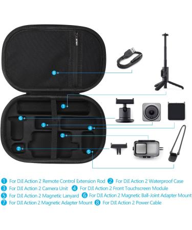 JSVER Hard Case for DJI Action 2 - Portable Storage Case for DJI Action 2 Dual-Screen and Power Combo - Protective Carrying Case for Accessories - Buy Online on SooperMarket.com