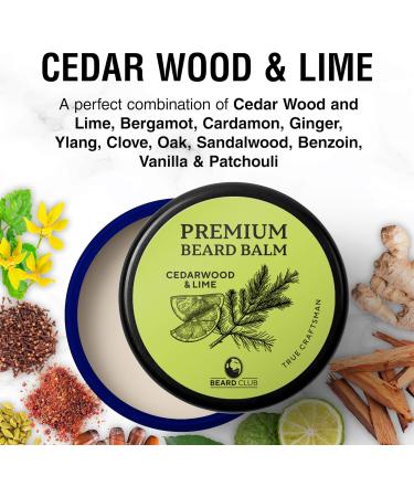 Beard Club Cedar Wood and Lime Beard Balm for Men - Moisturizer, Butter, Softener, Conditioner & Wax - Buy Online on SooperMarket.com