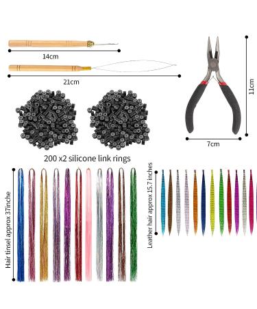 Iriisy Feather Hair Extensions & Tinsel Kit - 51 Pieces, 25 Colors - Sparkling Synthetic Hair Accesories for Christmas, Women, Cosplay - Buy Online on SooperMarket.com