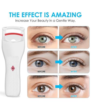 Heated Rechargeable Electric Eyelash Curler with Silicone Pad - Professional Long-Lasting Lash Curler for Quick, Natural Results - Perfect Gift for Women - Buy Online on SooperMarket.com