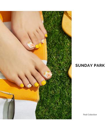 NAILOG Semi Cured Gel Nail Strips - 32 Long Lasting Yellow Sunday Park Toe Polish Stickers - Buy Online on SooperMarket.com