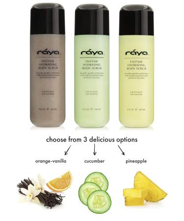 RAYA Enzyme Hydrating Body Scrub 8 oz - Orange Vanilla | Gentle Exfoliating Scrub with Seaweed & Jojoba Beads - Buy Online on SooperMarket.com