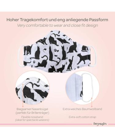 Dance Pattern Washable Masks for Kids & Adults - 100% Cotton 2-Layer Oeko-Tex Standard 100 Nose Bracket & Filter Bag - Comfortable Face Protection (1 Pack) - Buy Online on SooperMarket.com