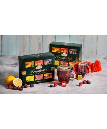 Ahmad Tea Fruit Tea Selection Pack | Fruity Black teas Fruity Green teas | Perfect fruit tea gift | 60 Teabag Sachets | 6 Flavours Fruit Tea Selection 60 Count (Pack of 1) - Buy Online on SooperMarket.com