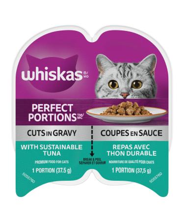 WHISKAS Perfect Portions Wet Cat Food - Tuna - 75g (24 Pack) Cuts in Gravy Tuna 75 g (Pack of 24)