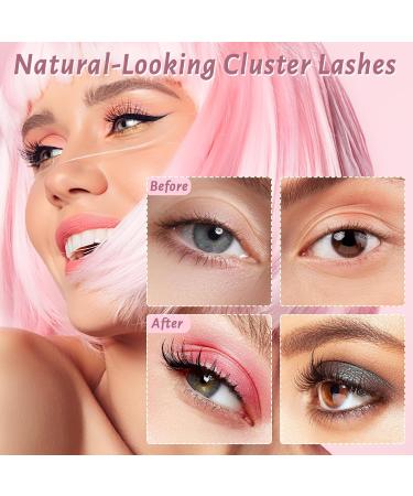 Shop 10 Pairs D Curl False Eyelashes - DIY Waterproof Lash Extension Kit | Fluffy 3D Anime Lashes with Clear Band - MinK (3D09 - Buy Online on SooperMarket.com