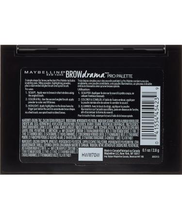 Maybelline New York Brow Drama Pro Eyebrow Palette Deep Brown 0.1 oz - Define and Enhance Your Brows - Buy Online on SooperMarket.com
