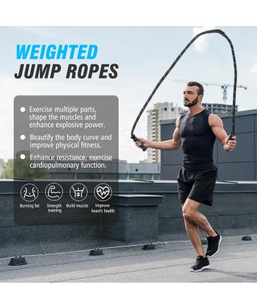 Super Trip Weighted Jump Rope for Adult Fitness - 360 Rotating Handles Heavy 3.1/3.4 lb Rope for Full Body Workout - Ideal for Men & Women - Buy Online on SooperMarket.com