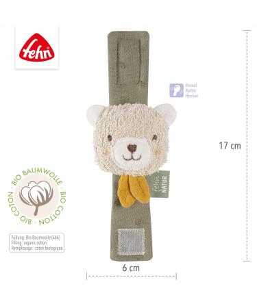 Fehn Rassel Bracelet Baby Toy - Organic Cotton Bear Rattle for Babies 0+ Months - Cuddly Grip Toy for Toddlers - Buy Online on SooperMarket.com