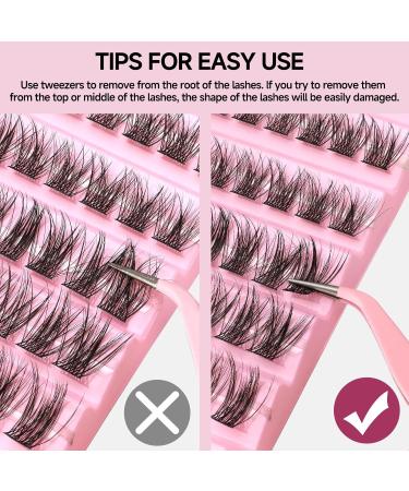 Lash Cluster Individual Eyelash - 192 Pcs Fluffy DIY Extensions | D Curl Natural Look Black False Eyelashes - Buy Online on SooperMarket.com