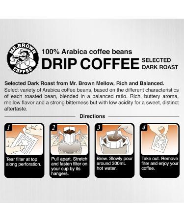 Mr. Brown Drip Coffee 100% Arabica Beans in Selected Dark Roast Flavor Ready to Make Comfort Coffee 10x15g 12 Counts - Buy Online on SooperMarket.com