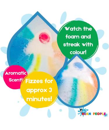 The Bean People Space Rocket-Themed Bath Bombs for Kids - Rainbow Coloured Kids Bath Bombs with Toys Inside Sponge Bath Toys 5 to Collect Fantastic Scent Rainbow Rocket - Buy Online on SooperMarket.com