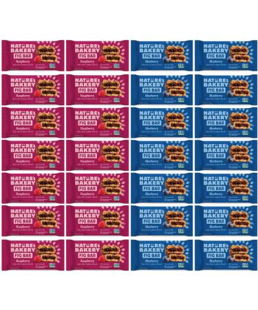 Natures Bakery Whole Wheat Fig Bars - 2 Twin Pack Boxes 64 Bars (32 Blueberry 32 Raspberry Each) - Healthy Snacks - Vegan Non-GMO 64 Count