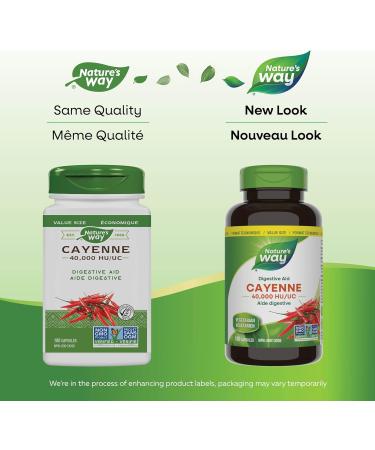Nature's Way Cayenne 40 000 HU - Digestion Supplement Helps to aid digestion-Cayenne Pepper Capsules -Non-GMO - 180 Vegetarian Capsules Value Size - Buy Online on SooperMarket.com