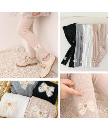 SILKGLORY Girls Leggings 2 Pcs | Tights for Baby Toddler Girls 2-9 Years | Black/Gray/White/Apricot Colors | 4-5 Years Sizes Available - Buy Online on SooperMarket.com