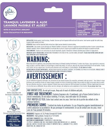 Glade PlugIns Air Freshener Kit Scented and Essential Oils for Bathroom and Home Fragrance Tranquil Lavender and Aloe 2 Warmers and 6 Fragrance Oil Refills Lavender & Aloe 118.89 ml (Pack of 1) - Buy Online on SooperMarket.com