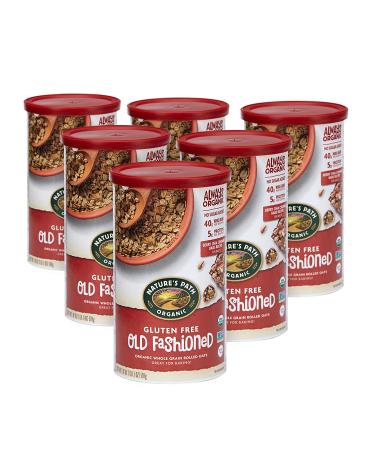 Natures Path Organic Gluten Free Old Fashioned Rolled Oats  Non-GMO  40g Whole Grains  5g Plant Based Protein  Oatmeal Great for Baking  18 Ounce (Pack of 6) Gluten-Free Old Fashioned - Buy Online on SooperMarket.com