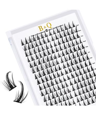 Cluster lashes 72 Clusters B&Q Lash Clusters D Curl Individual Cluster Lashes Natural Eyelash Clusters DIY Lash Extensions Soft Fluffy Cluster Eyelash Extensions (B32-D-MIX) D-MIX B 32