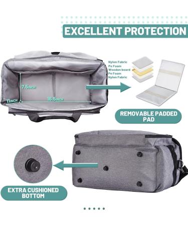 Golkcurx Sewing Machine Case - Removable Padding, Shoulder Strap - Grey - Buy Online on SooperMarket.com