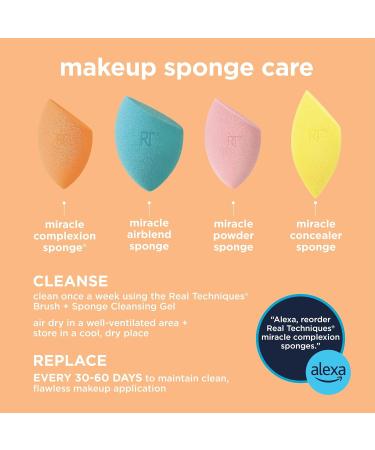 Real Techniques Glitter All The Way Brush & Sponge Set - Limited Edition Makeup Tools for Blending & Contouring | Latex-Free Holiday Gift - Buy Online on SooperMarket.com