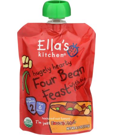Ella's Kitchen Baby Food Hugely Hearty Four Bean Feast With Big Flavor Stage 2 4.5 Oz
